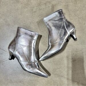 Silver Ankle Boots